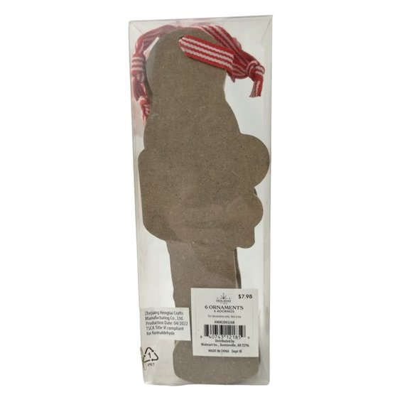 Holiday Time Nutcracker Pressed Wood 8 in Christmas Ornament 6 Piece Set New - Picture 3 of 4